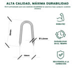 Grapas en U de acero galvanizado Ø2,2 x 25 mm - Imagen 2