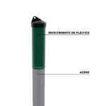 Tornapunta poste tubo redondo plastificada verde - Imagen 2