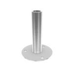 Base para poste tubo redondo, acero galvanizado