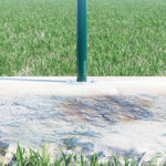 Base para poste tubo redondo, acero galvanizado - Imagen 2