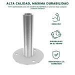 Base para poste tubo redondo, acero galvanizado - Imagen 3