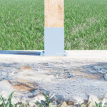 Soporte para poste de madera cuadrado, acero galvanizado - Imagen 2