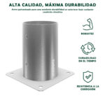Soporte para poste de madera redondo, acero galvanizado - Imagen 3