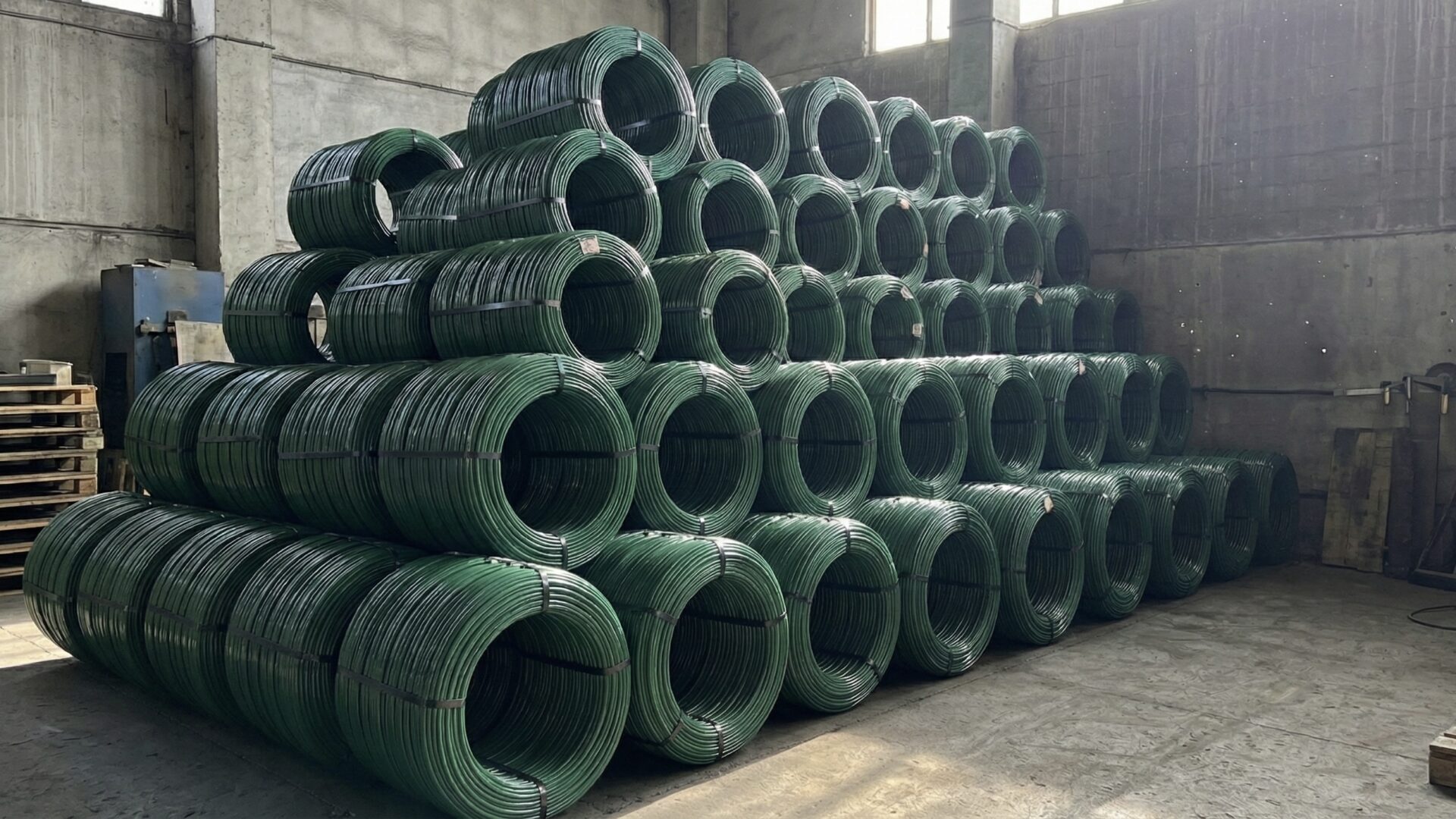 Produzione filo di ferro plastificato