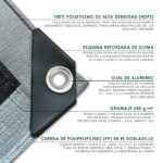 Lona impermeable de PE 250 g/m² gris - Imagen 3