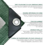 Lona impermeable de PE 250 g/m² verde - Imagen 3
