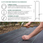 Malla antihierbas 100 g/m² con clavos de jardín y arandelas - Imagen 4