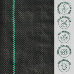 Malla antihierbas 100 g/m² con clavos de jardín y arandelas - Imagen 5