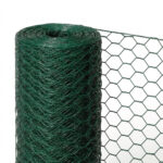 Grillage à poule plastifié vert, maille hexagonale, animaux 25m H100cm - Image 2