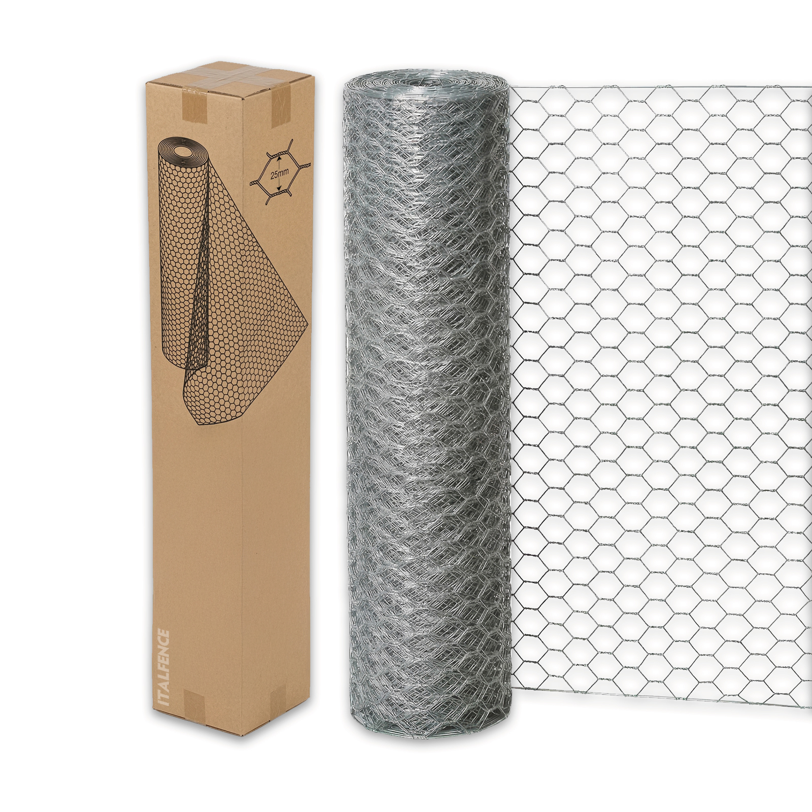 RPOL-ZINC-PRINCIPALE.jpg Grillage à poule galvanisé, maille hexagonale pour animaux 25m H100cm - Image 1