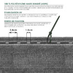 Brise-vue occultant en HDPE gris avec attaches – Image 3