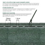 Brise-vue occultant en HDPE vert avec attaches – Image 3