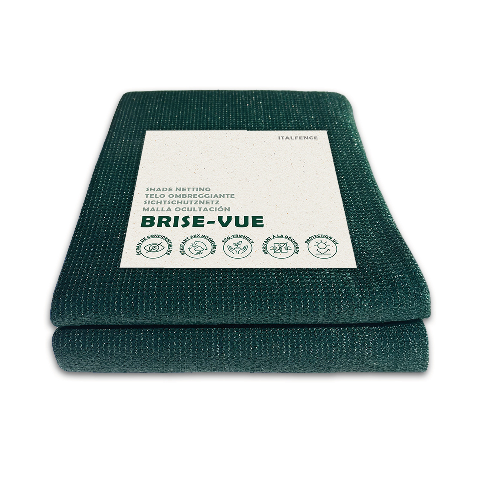 TOMB-VERD-PRINCIPALE-FR Brise-vue occultant en HDPE vert avec attaches – Image 1