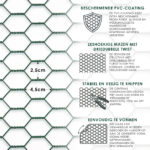 Kippengaas PVC-gecoat groen zeskantig drievoudig gedraaid 25m H100cm - Afbeelding 3