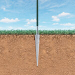 Supporto per palo a T da interrare - immagine 2